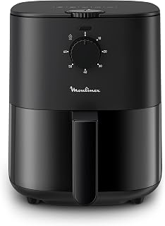 Moulinex Easy Fry Essential EZ1308 Heteluchtfriteuse, met weinig of zonder olie, handmatige bediening, 5 programma's, gezonde maaltijden, capaciteit 1 kg, voor maximaal 4 personen, compact, zwart