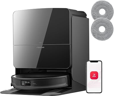 roborock Saros 10R Set Stofzuigrobot met Dweilfunctie en Verwisselbare Dweil, 22.000 Pa HyperForce Zuigkracht, 7,98 cm Ultraslank Ontwerp, StarSight System 2.0, Zero-Tangle System (Met 2 Dweilen)