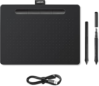 Wacom Intuos Medium Pen dienblad - mobiel tekentablet (voor schilderen en voor fotobewerking met drukgevoelige 4K pen & 1 softwaredownload) zwart - ideaal voor kantoor thuis en e-learning