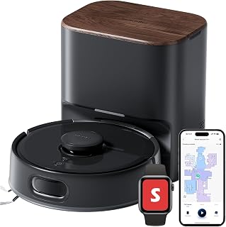 SwitchBot Robot aspirateur K11+ avec serpillère, Puissance d'aspiration 6000 Pa, 90 Jours de récupération de la poussière, vidange Automatique, cartographie Intelligente LDS