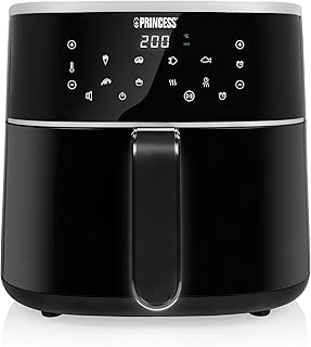 Princess Airfryer 6L XXL, Digitale Heteluchtfriteuse met 6 Programma’s, LED Touchscreen, Energiezuinig, Minder Olie, Antiaanbaklaag, 1500 W, 182244