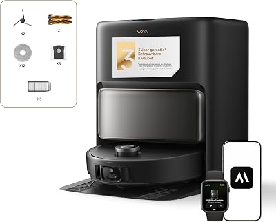 MOVA V50 Ultra Complete Robotstofzuiger en Dweil, Met Automatisch Ledigen Heeft een Zuigkracht Van 24.000 Pa, Thermodweilen Met DuoSolution-systeem, FlexiRise-navigatie, Zwart