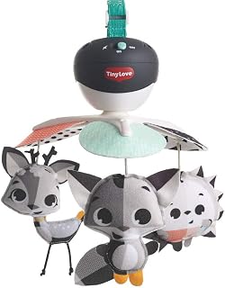 Tiny Love Take-Along Mobiel, 3-in-1 Baby Muziekmobiel, 0+ Maanden, voor Wieg, Box of Kinderwagen, Multifunctioneel met 3 Bevestigingen, 5 Melodieën, 30 Minuten Onafgebroken Muziek, Magical Tales