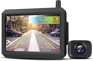 AUTO-VOX W7 Draadloze Digitale Achteruitrijcameraset Met 5 Inch (12,7 cm) Lcd-Monitor Met Antenne, Ingebouwde Radiozender, Draadloze Parkeerhulp, Waterdicht Ip68 Backup Achteruitrijcamera, Nachtzicht