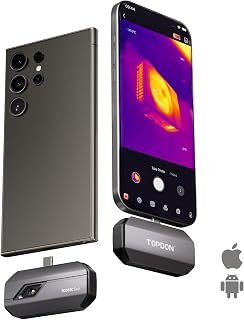 TOPDON Warmtebeeldcamera TC002C Duo voor Android/iOS, 512 x 384 TISR hoge resolutie, -20-550 °C, 25 Hz, voor smartphone/tablet/pc, USB-C/Lightning, infrarood camera voor elektrische, lekkage- en