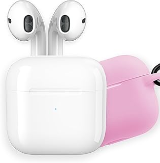 apm Draadloze bluetooth-hoofdtelefoon, oplaadbox, draadloze hoofdtelefoon, stereogeluid, bluetooth-hoofdtelefoon, siliconen beschermhoes, roze, bluetooth-hoofdtelefoon, compatibel met pc, smartphone,