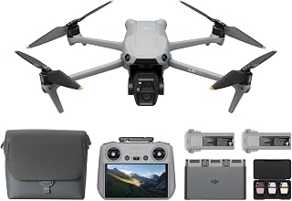 DJI Air 3S Fly More Combo (afstandsbed. met RC 2-schermen), drone met 1" CMOS-groothoek- en medium telecamera voor volwassenen, 4K/60fps, Omnidirectionele detectie en 3 accu’s voor langere vluchttijd