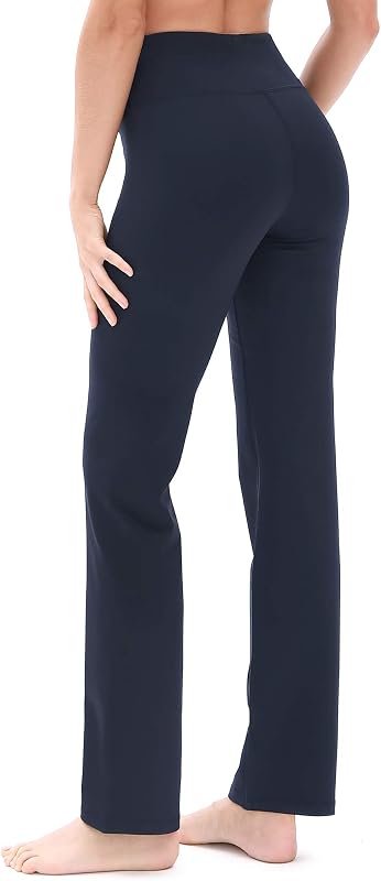 icyzone Bootcut yogabroek voor dames, lange sportbroek met hoge taille, flare fitness trainingsbroek