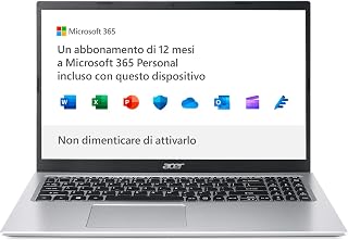 Acer Aspire 1 A115-32-C56R Laptop, Notebook, Processor Intel Celeron N4500, RAM 4 GB DDR4, 128 GB eMMC, Display 15,6 inch FHD LED LCD, Intel UHD, Microsoft 365, Windows 11 Home in S Mode, Zilver