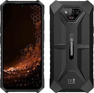 Hammer Iron V Smartphone zonder abonnement, robuust, waterdicht, dual sim, krachtige 6320 mAh-batterij, 50 Mpx-camera met nachtzichtsensor
