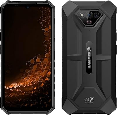 Hammer Iron V Smartphone zonder abonnement, robuust, waterdicht, dual sim, krachtige 6320 mAh-batterij, 50 Mpx-camera met nachtzichtsensor