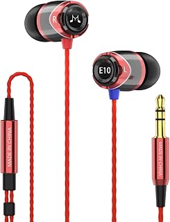SoundMAGIC E10 Oortjes met Kabel Bedrade Oordopjes zonder Microfoon Hifi Stereo Koptelefoon Geluidsisolerende In Ear Hoofdtelefoons Krachtige Bas Kluwenvrij Snoer Zwart Rood