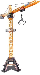 Dickie Toys - Megakraan (120 cm) — extra grote speelgoedkraan voor kinderen van 3 tot 5 jaar, met afstandsbediening, lier, grijparm, 350° draaibaar, op afstand bestuurbare kraan, 6X1,5V R6 (AA) batterij (vereist)