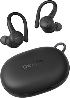 Belkin SoundForm ActiveFit Oordopjes Draadloos, met Microfoon, 36 Uur Batterijduur, IP54 Waterbestendig, Snel Opladen via USB-C - Bluetooth Earbuds voor o.a. iPhone, iPad, Galaxy, Pixel - Zwart