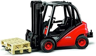 bruder 02511 - Linde vorkheftruck H30D met 2 pallets | Inclusief trekhaak, vorkheftruck, logistiek voertuig, boerderij, schaal 1:16