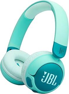 JBL Junior 320 BT, Draadloze On-Ear Bluetooth Hoofdtelefoon voor Kinderen met Ingebouwde Microfoon, 50 uur afspeeltijd, JBL Safe Sound, Laag Volume, Gemakkelijke Bediening en Stickerset, in Groen