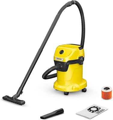 Karcher Nat-/droogzuiger WD 3 V-17/4/20, incl. patroonfilter, vliesfilterzak, 1000 W, kunststof reservoir: 17 l, zuigslang: 2 m en slangopslag, blaasfunctie, bodem- en spleetmondstuk