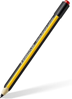 Staedtler Noris Digitale Jumbo 180J 22. EMR Stylus met Zachte Digitale Gum, Stylus voor Digitaal Schrijven en Tekenen Op EMR-Touchscreens, 4.096 Drukniveaus, Fijn 0.7 mm Punt, Zwart/Geel, 1 Stuk