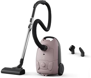 Electrolux Clean 500 Stofzuiger met krachtige zak, EB51C1WP, compact, licht, milieuvriendelijk, glad combi-mondstuk, eenvoudige hantering, handmatige vermogenscontrole, compact formaat, roze