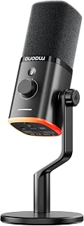 MAONO PD100W Draadloze Gaming Microfoon, 2,4 GHz Wireless & USB Dynamische PC Microfoon met ENC Ruisonderdrukking & Software voor Streaming, Recording, Podcast voor computer, PS4/5, Smartphone, Zwart