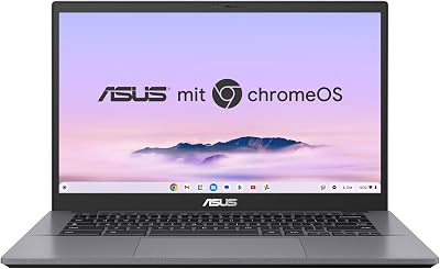 ASUS Chromebook Plus CX34 Laptop | 14 inch Full-HD 16:9 IPS Display | Intel Core i3-1215U | 8 GB RAM | 128GB UFS | Intel UHD Graphics | ChromeOS | QWERTZ toetsenbord | Rocky Grey
