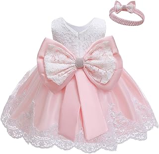 LZH baby meisjes kanten jurk strik bloem jurken bruiloft optocht doopsel doop tutu jurk