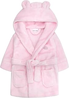Baby Jongens & Meisjes Unisex ochtendjas (leeftijd 6-24 maanden) zachte pluche flanel fleece badjas met capuchon