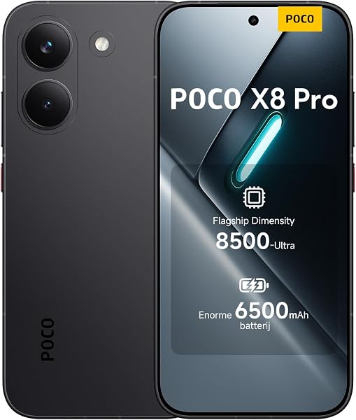 XIAOMI POCO X8 Pro Smartphone 8+256GB Zwart Flagship Dimensity - tweedehands - zeer goed — outlet/retourdeal