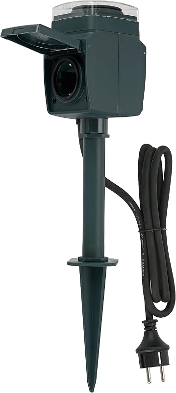 REV Buitenstopcontact met grondpen & timer - outlet/retourdeal