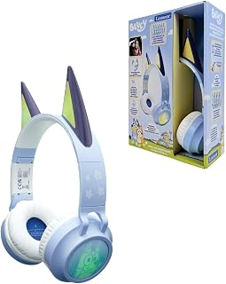 LEXIBOOK, Opvouwbare Bluetooth en Bedrade Light-Up Hoofdtelefoon met Bluey Universe 3D Design, Blauw, HPBT015BY