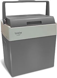 briebe Camp CF1153 Draagbare elektrische koelbox, 28 liter, auto, camping, reizen, 12 V/220 V, koeling, houdt warm, energiebesparend, grijs