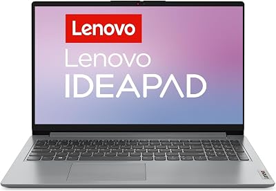Lenovo IdeaPad 1 laptop, 15,6 inch Full HD-scherm, AMD Ryzen 3 7320U, 8 GB RAM, 512 GB SSD, AMD Radeon Graphics, Windows 11 Home, grijs, QWERTZ, 3 maanden Premium Care