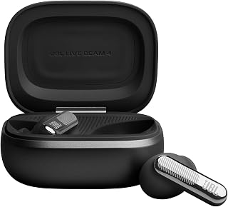 JBL Live Beam 4, Draadloze oordopjes met Bluetooth, True Adaptive Noise Cancelling, Smart Charging Case, IP55 Waterdicht, 48 uur Batterijduur, Zwart