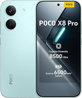 POCO X8 Pro, Smartphone 8+256GB, Flagship Dimensity 8500-Ultra, 6500mAh (typ) batterij, ultrahel AMOLED-scherm, 50MP Sony IMX882 met OIS, Groen, 1 jaar extra garantie, Oplader niet inbegrepen | 6,67 inch AMOLED-display, 5500 mAh batterij, 50 MP Sony OIS camera, 1 jaar extra garantie, zonder oplader
