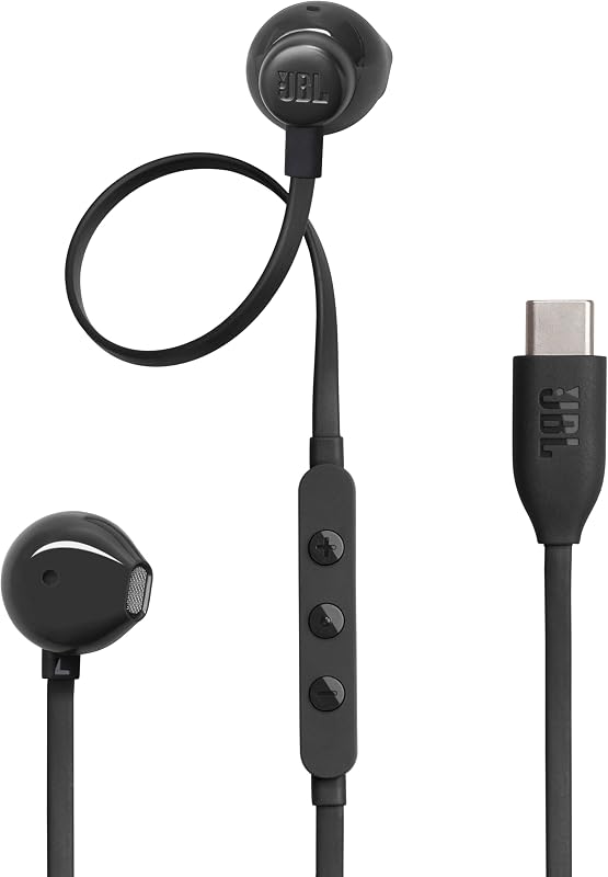 JBL Tune 305 C Bedraade in-ear oortjes met microfoon, met JBL Pure Bass Sound en een 3-knops afstandsbediening, in het zwart
