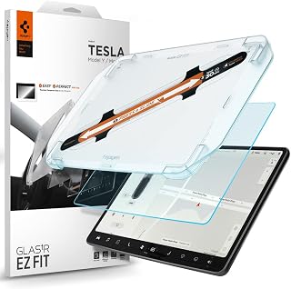 Spigen Glas.tR EZ Fit Screenprotector compatibel met Tesla Model 3 (2023-2017), Tesla Model Y (2024-2020) 15", met sjabloon voor installatie, Mat, Anti-Vingerafdruk, 9H gehard glas