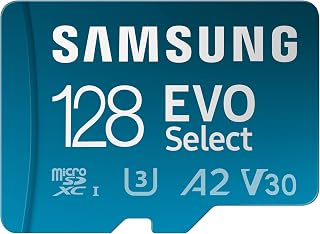 Samsung EVO Select (2024) microSD-kaart + SD-adapter, 128 GB, geheugenkaart voor smartphone en tablet, UHS-I U3, Full HD, 160 MB/s lezen, MB-ME128SA/EU