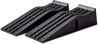 cartrend Autooprijplatenset, 3 ton, tot 235 mm, hefbrug, kunststof oprijplaat, met overrijbeveiliging, 2 stuks