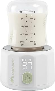 Bebeconfort digitale Pocket-flesverwarmer, Draagbare babyflesverwarmer, Compact 6,5 x 6,5 x 8 cm (LxBxH), Lichtgewicht (280 gram), Digitaal display, Batterij met lange levensduur, Temperatuurregeling
