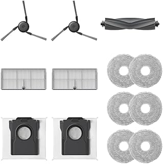 DREAME Reserveonderdelen Accessoirekit Robotstofzuiger L10sUltraGen3, D30Ultra, L40UltraA, 1 Rubberen Hoofdborstel, 2 Zijborstels, 2 Filters, 2 Stofzakken, 3 Paar Dweilen