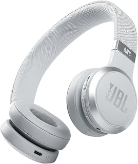 JBL Live 460NC draadloze on-ear Bluetooth-hoofdtelefoon in het wit, met ruisonderdrukking en spraakassistent, voor maximaal 50 uur muziekgenot