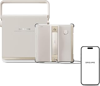 DREAME C1 Station S Kit Robotramenwasser, Allround beveiliging, Mobiel station, Koord met oprolautomaat, CornerClean-technologie, Dual-Spray-technologie, Slimme planning van reinigingsbanen
