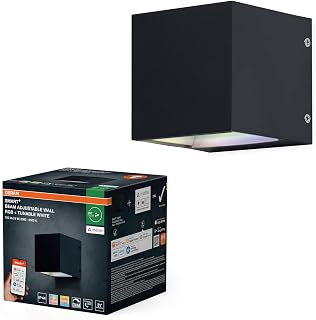 OSRAM SMART+ Matter Verstelbare Straal LED Wandlamp Zwart, 8W, 320lm, RGB+TW 3000-6500K, WiFi, Alexa, IP44 Buiten
