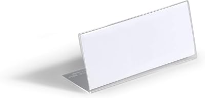 Durable 805419 Tafelnaambord, acryl, 61 x 150 mm, transparant, verpakking ࠱0 10 stuks.
