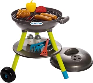 Ecoiffier 7600004668 Barbecuespeelgoed voor kinderen, houtskoolgrill met grill, 16 accessoires, vanaf 18 maanden, meerkleurig