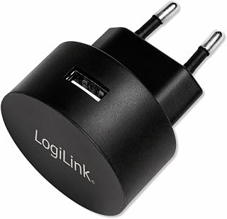 LogiLink PA0217 Fast Charging - USB-stekkeradapter (1x USB-A, 10,5W) voor smartphones/tablets/MP3-MP4-speler/eBooks/navigatie/etc. met beveiliging tegen overbelasting, diepontlading, overbelasting,