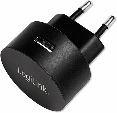 LogiLink PA0217 Fast Charging - USB-stekkeradapter (1x USB-A, 10,5W) voor smartphones/tablets/MP3-MP4-speler/eBooks/navigatie/etc. met beveiliging tegen overbelasting, diepontlading, overbelasting,
