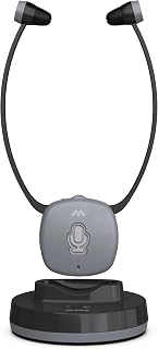Meliconi TV-hoofdtelefoon Easy Audio draadloos, digitaal, model Steto met optische ingang, omgevingsmicrofoon, instelbaar volume, laadstation, bereik 20 m, gebalanceerde audio voor tv
