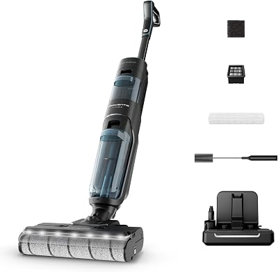 Rowenta GZ5555 X-Clean 5 2-in-1 vloerreiniger, stofzuigen en dweilen, zelfreinigend, autodetectiestand, drogen met hete lucht, dubbele rand, ledlampjes