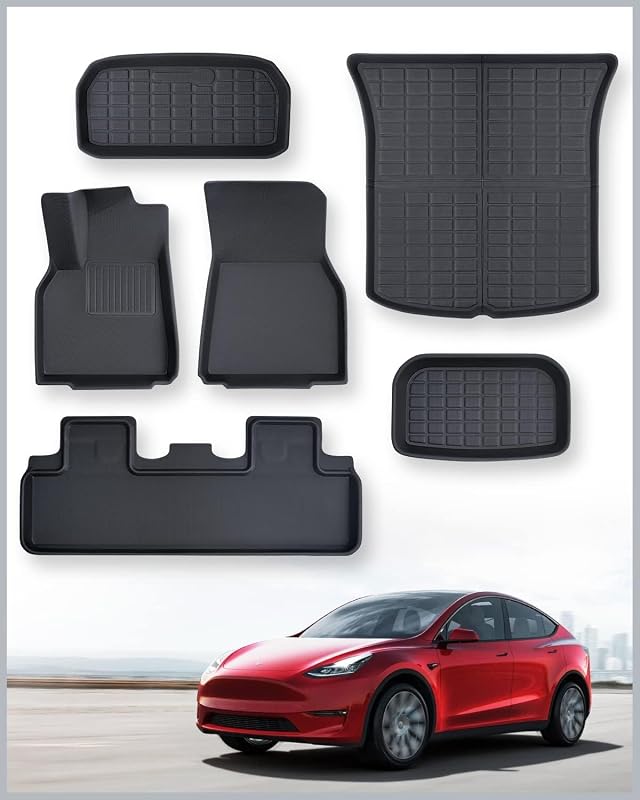 TAPTES® 6 Stuks Vloermatten & Kofferbakmatten voor Tesla Model Y - outlet/retourdeal